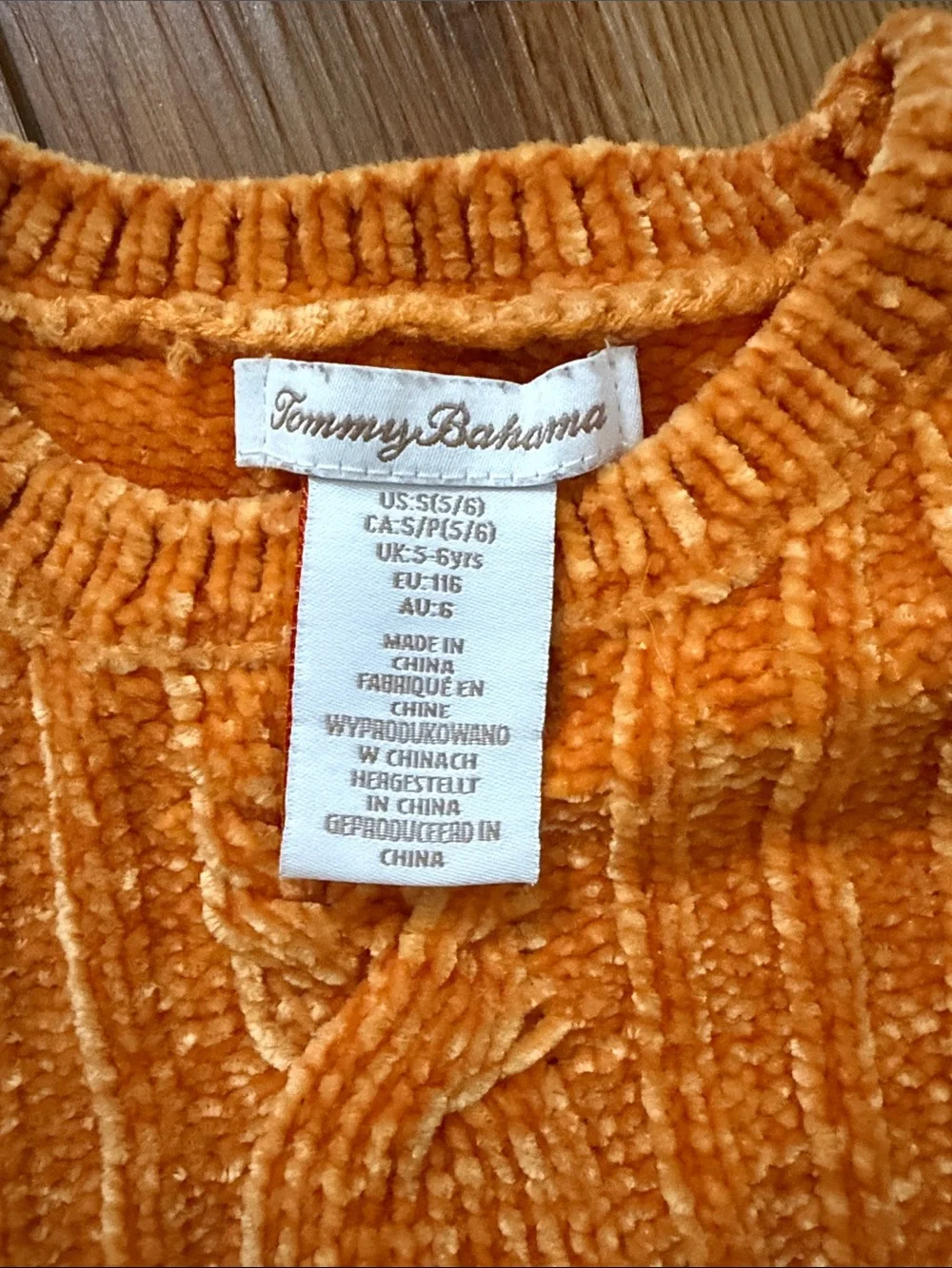 Tommy Bahama Chenille Cable Crewneck Sweater - Orange